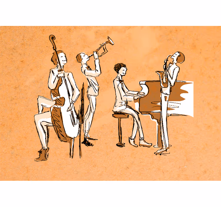 Fototapet musikk jazzbandopplevelse - Tenstickers