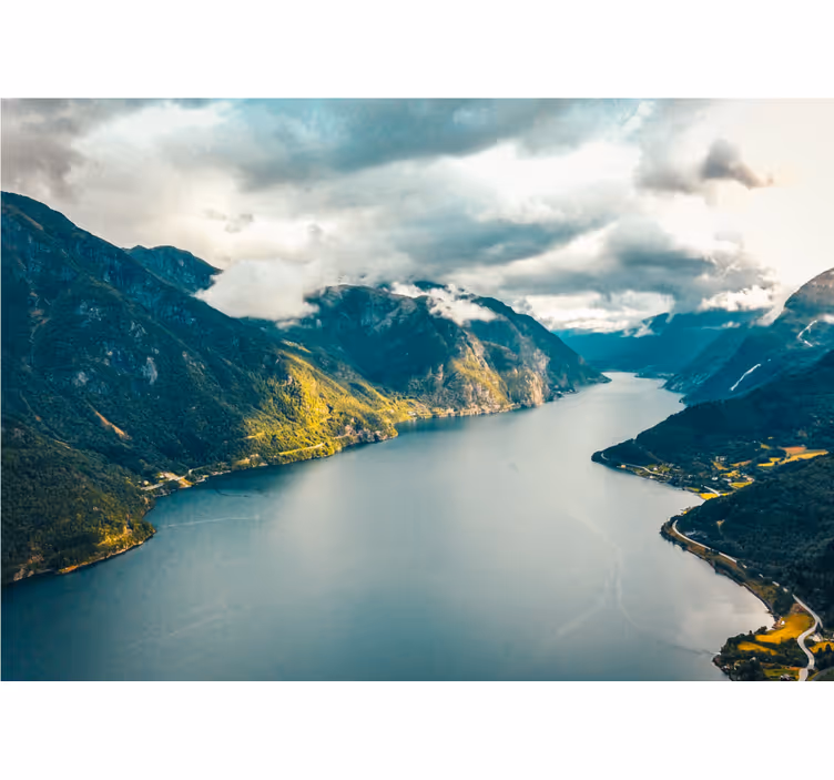 Norsk landskapselv fototapet natur - Tenstickers
