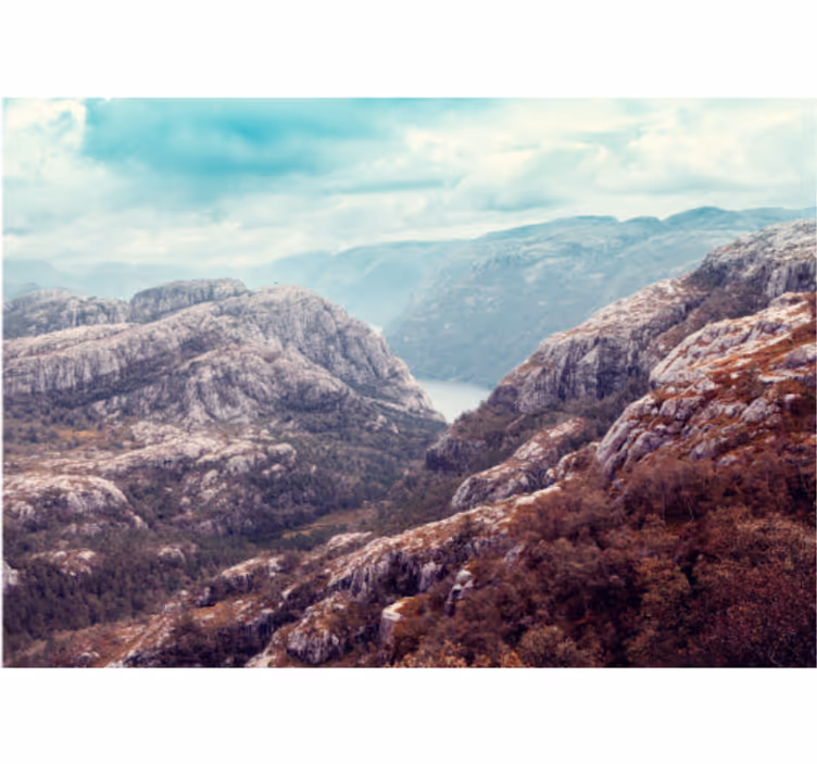 Fototapet landskap fjellterreng utsikt - Tenstickers