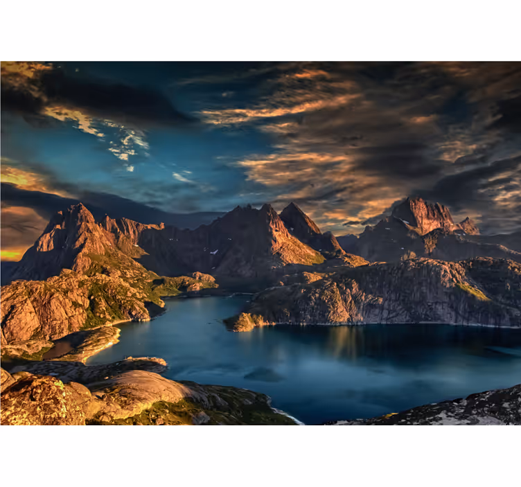 Norsk landskap sjø og fjell fototapet natur - Tenstickers