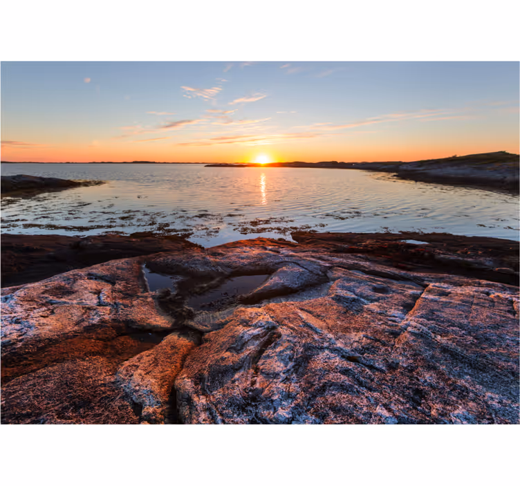 Norsk landskap fantastisk solnedgang fototapet natur - Tenstickers