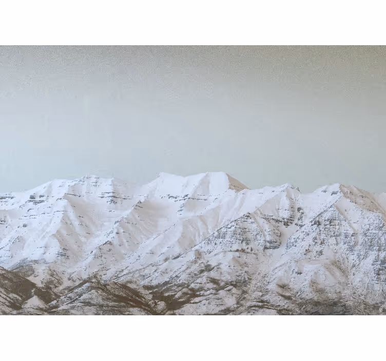 Snølandskap fototapet fjell - Tenstickers