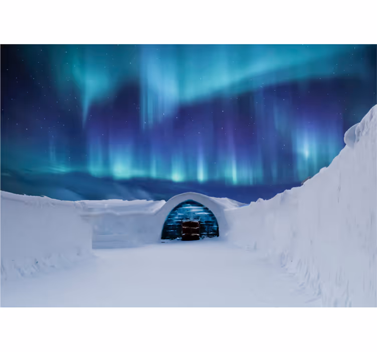 Fototapet landskap nordlys underverk - Tenstickers