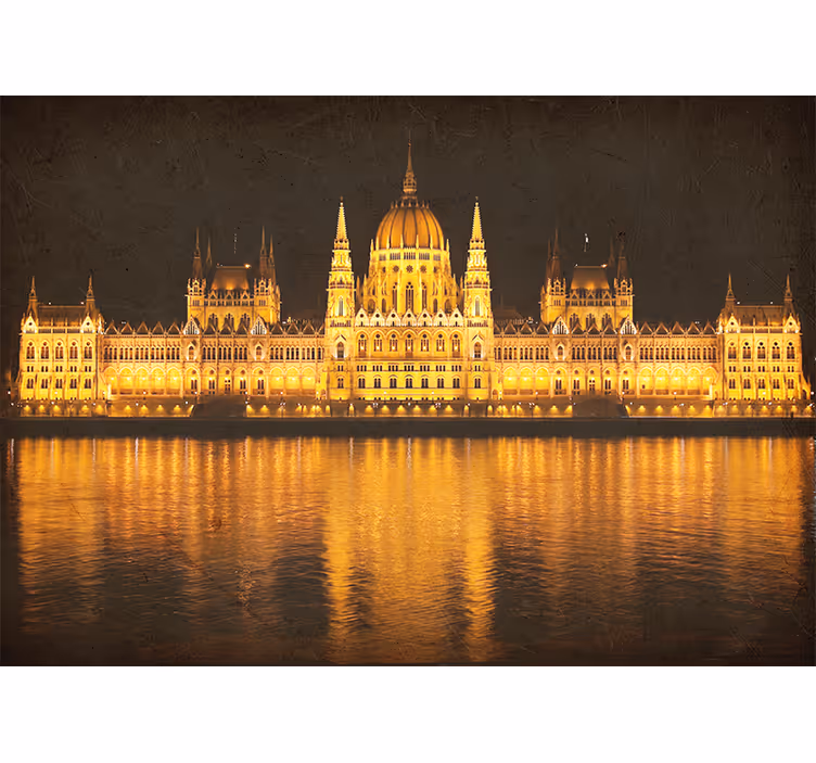 Fototapet byer budapest nattutsikt - Tenstickers