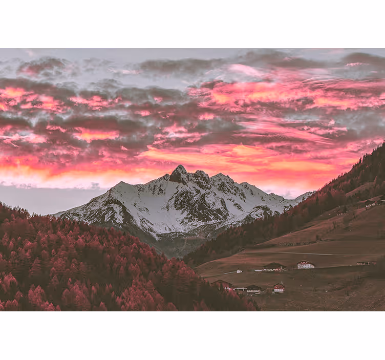 Fototapet fjell fantastisk fjellsolnedgang - Tenstickers