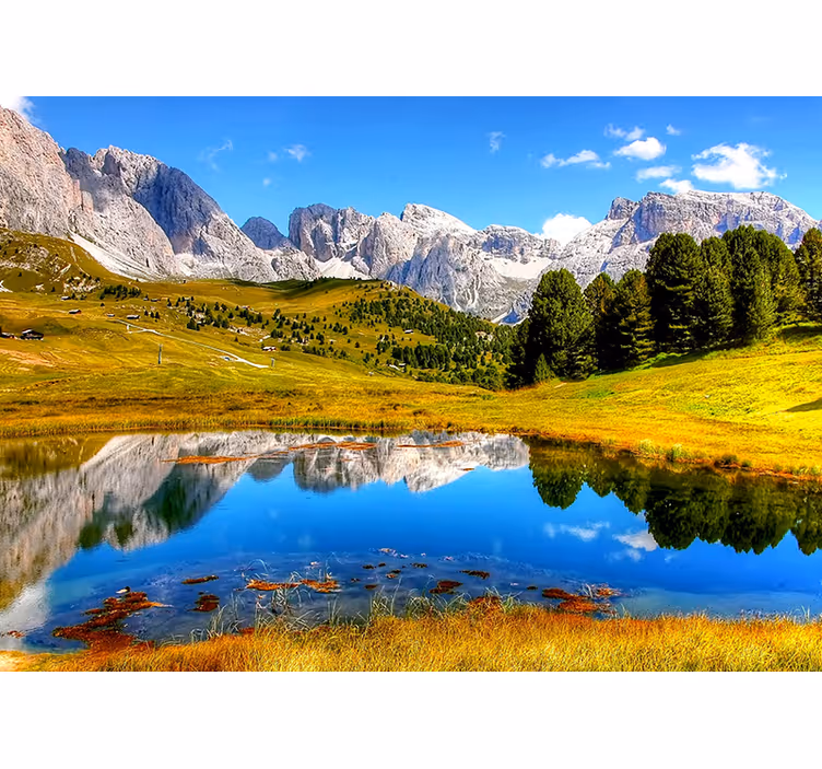 Fototapet landskap stille fjellklang - Tenstickers