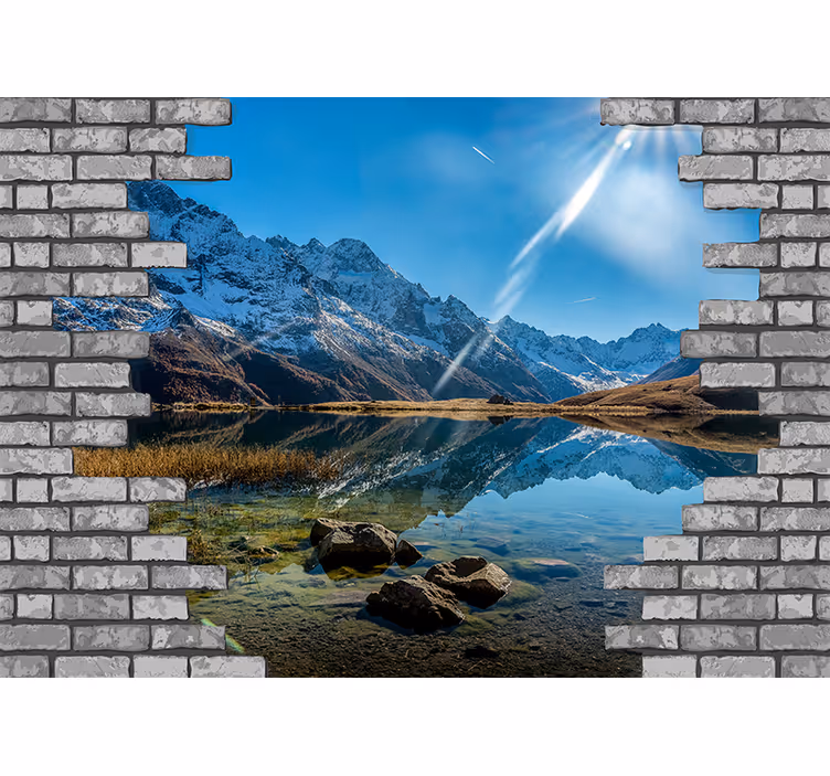 Fototapet landskap fjellklang natur - Tenstickers