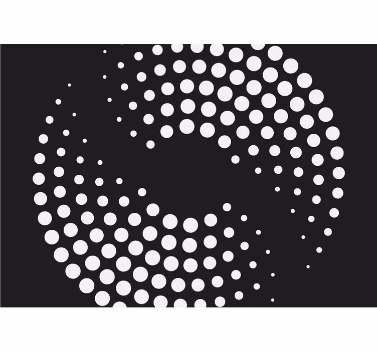 Dynamisk hvit stiplet design fototapet - Tenstickers