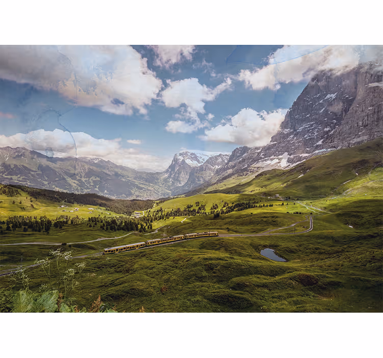 Fototapet landskap fjelltogreise - Tenstickers