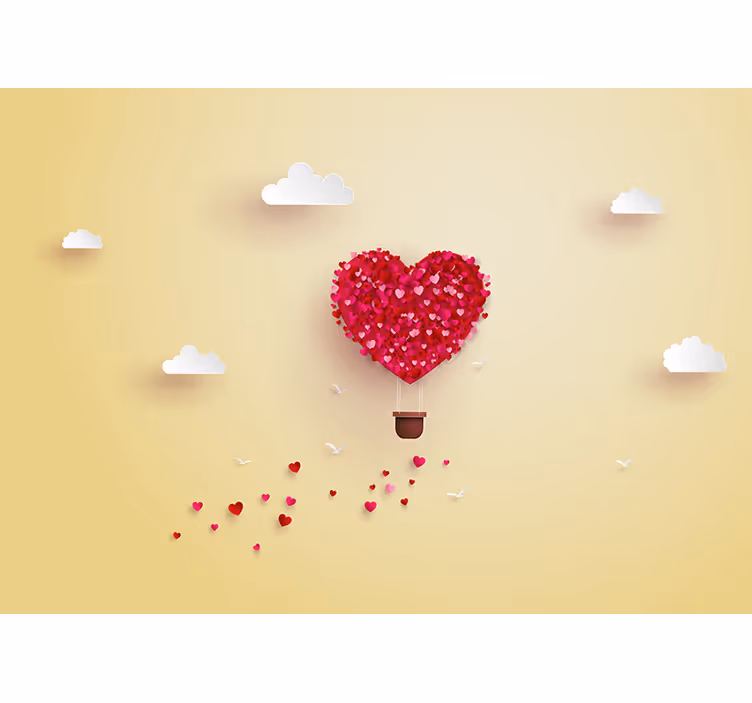 Fototapet kjærlighet ballondupplevelse - Tenstickers