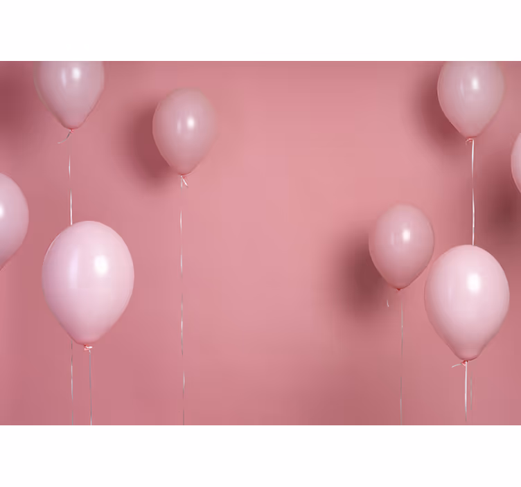 Rosa ballonger og bakgrunn fototapet spedbarn - Tenstickers