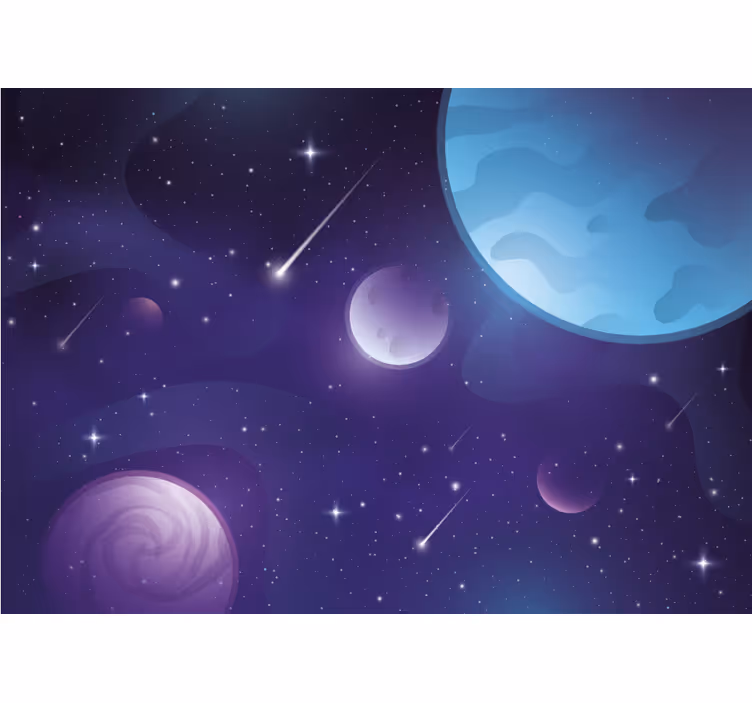 Fototapet verdensrommet himmelsk orbital utsikt - Tenstickers