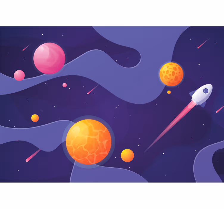 Barnets kosmiske eventyr fototapet verdensrommet - Tenstickers