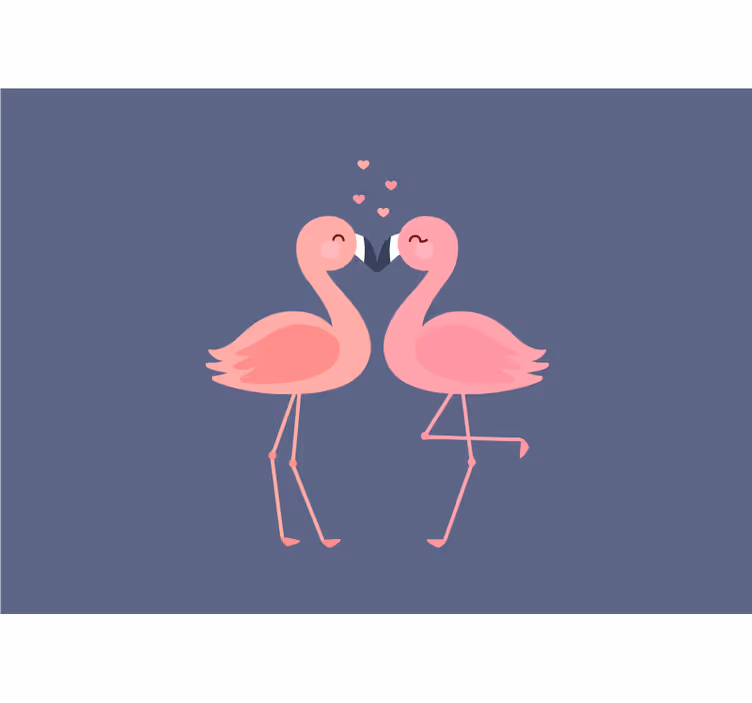Fototapet kjærlighet flamingoer i omfavnelse - Tenstickers