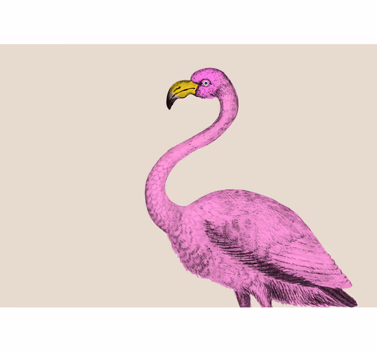 Fototapet dyr eleganse med rosa flamingo - Tenstickers
