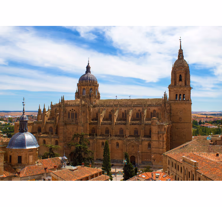 Fototapet madrid med utsikt over historisk katedral - Tenstickers