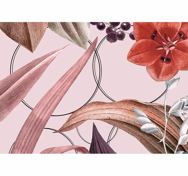 Fototapet blomster blomstermønster design - Tenstickers