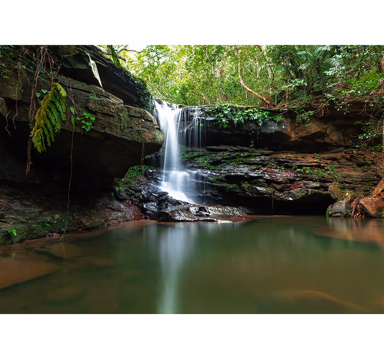 Fototapet natur stille fossutsikt - Tenstickers