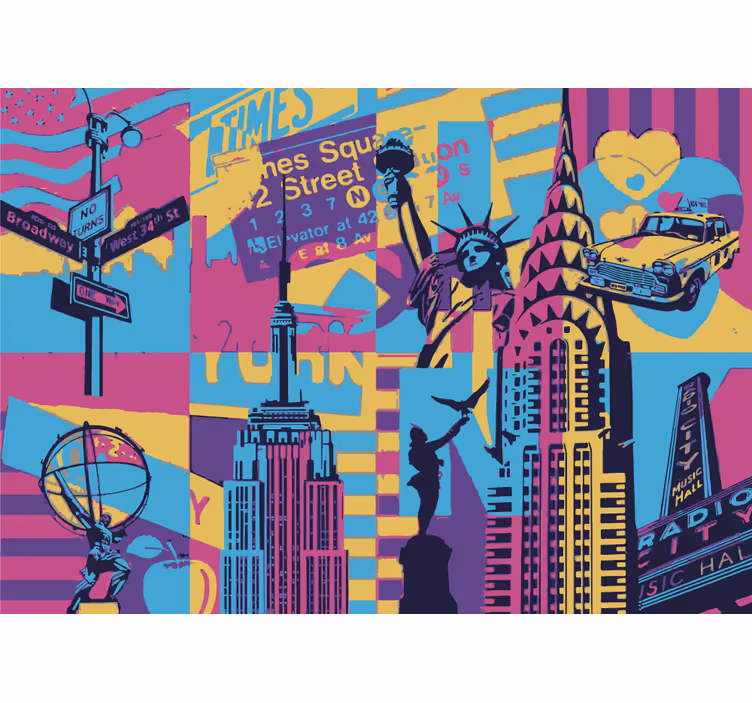 Pop art fototapet new york fototapet urban kunst - Tenstickers