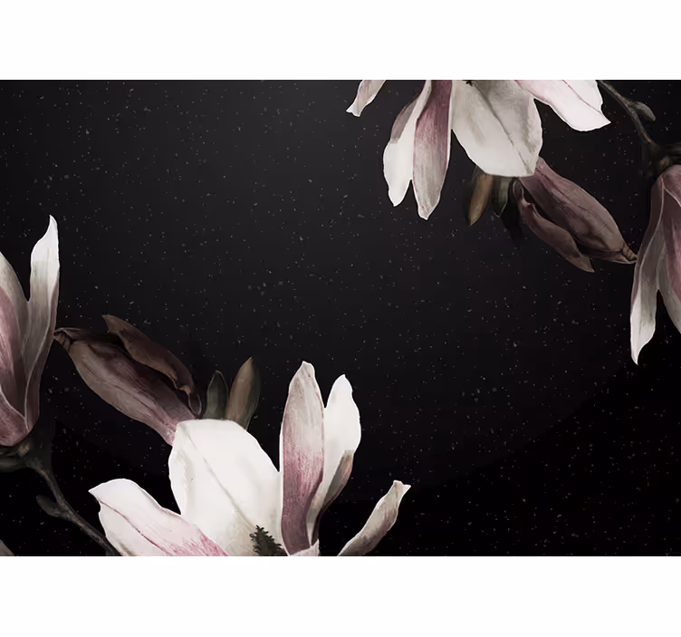 Fototapet blomster magnolia blomstermønster - Tenstickers