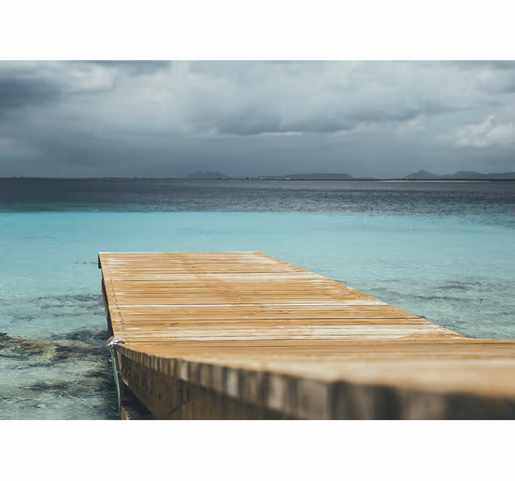 Fototapet natur fredelig sjøbrygge - Tenstickers