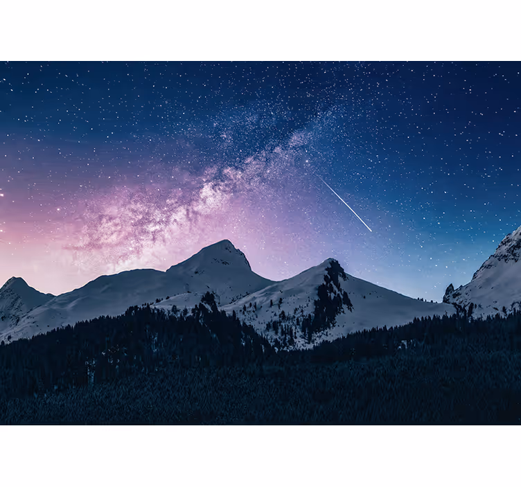 Fototapet fjell majestetisk stjernekveld - Tenstickers