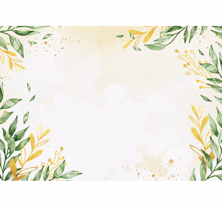 Fototapet blomster botanisk bladkomposisjon - Tenstickers