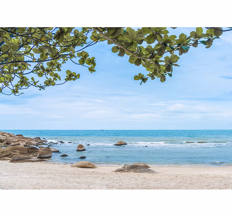 Fototapet natur rolig strandutsikt - Tenstickers