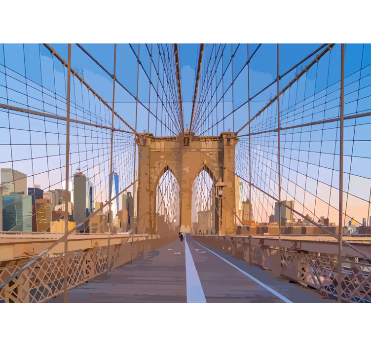 Fototapet byer brooklyn bridge utsiktspunkt - Tenstickers