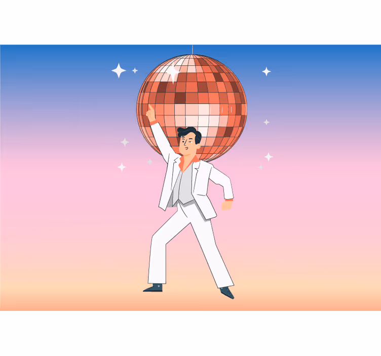 Dansende mann disco fototapet musikk - Tenstickers
