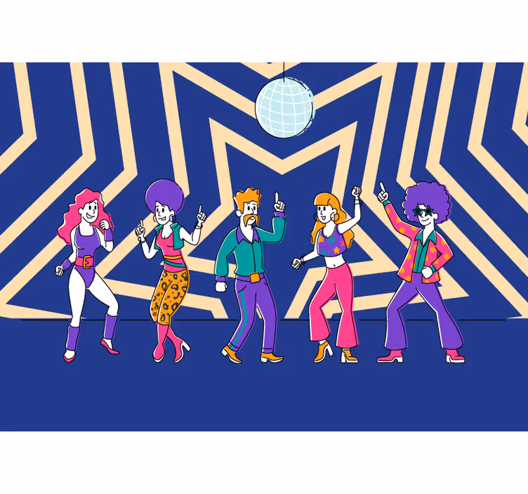 Fototapet musikk retro dansefest - Tenstickers