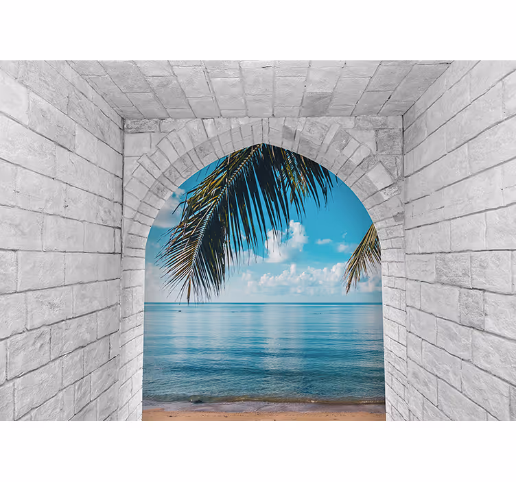 Fototapet natur palm tree retreat - Tenstickers
