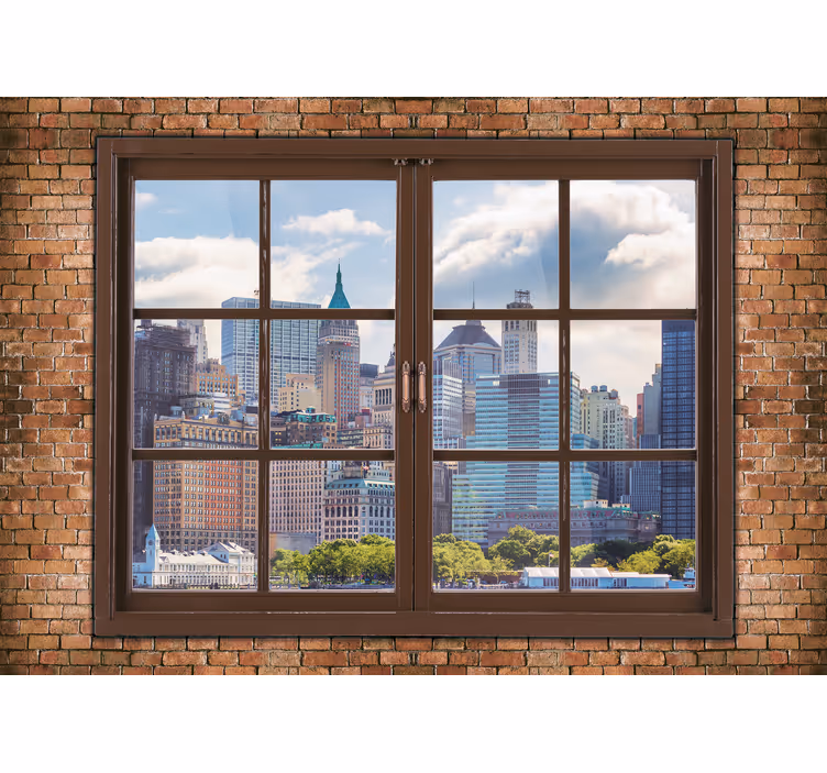 Fototapet new york manhattan utsikt - Tenstickers