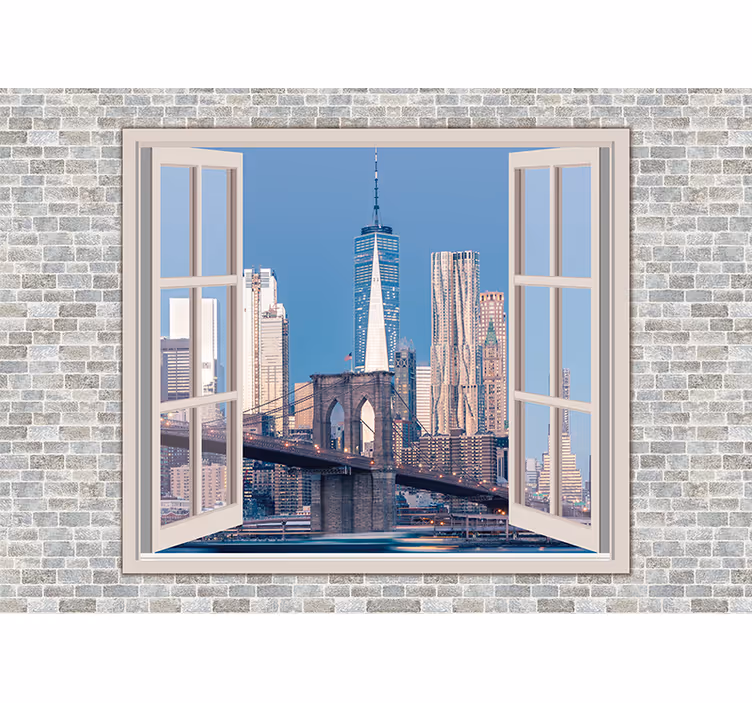 Manhattans utsikt ren himmel fototapet New York - Tenstickers