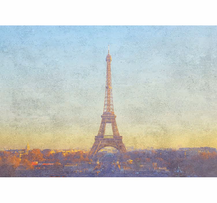 Fototapet paris eiffeltårnet ved skumring - Tenstickers