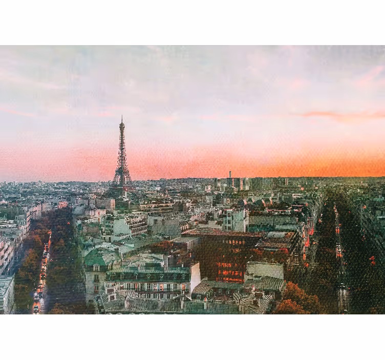 Fototapet paris eiffeltårnet solnedgang - Tenstickers