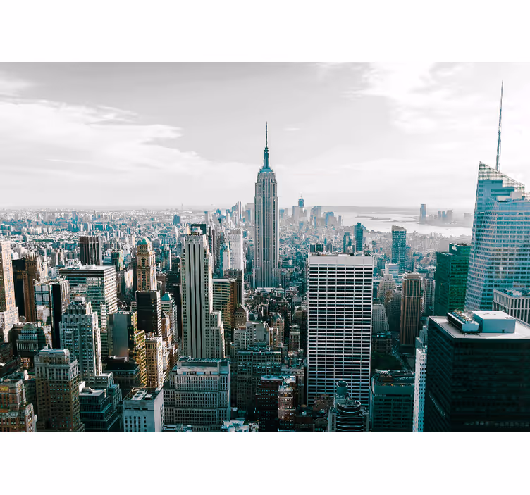 Fototapet new york ikonisk bysilhuett - Tenstickers