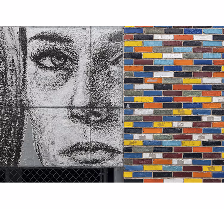 Fototapet urban kunst unikt byportrett - Tenstickers