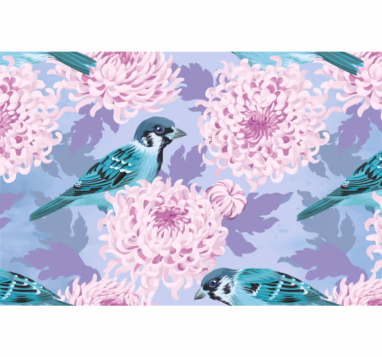 Fototapet blomster blåfuglblomster - Tenstickers