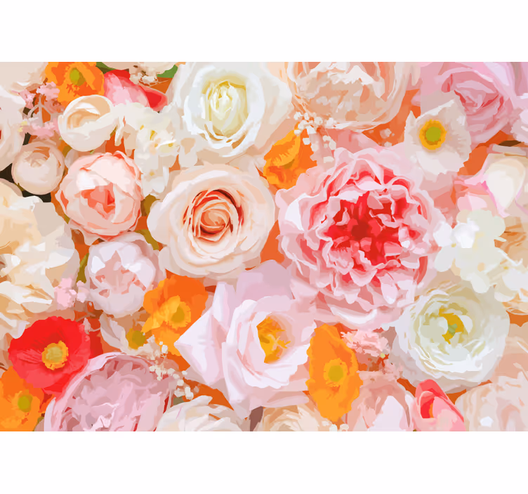 Fototapet blomster delikat blomsteroppsats - Tenstickers