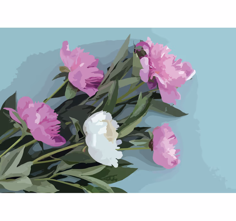 Fototapet blomster pionarrangement - Tenstickers
