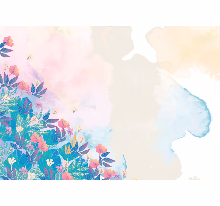 Levende blomstersprut fototapet abstrakt - Tenstickers