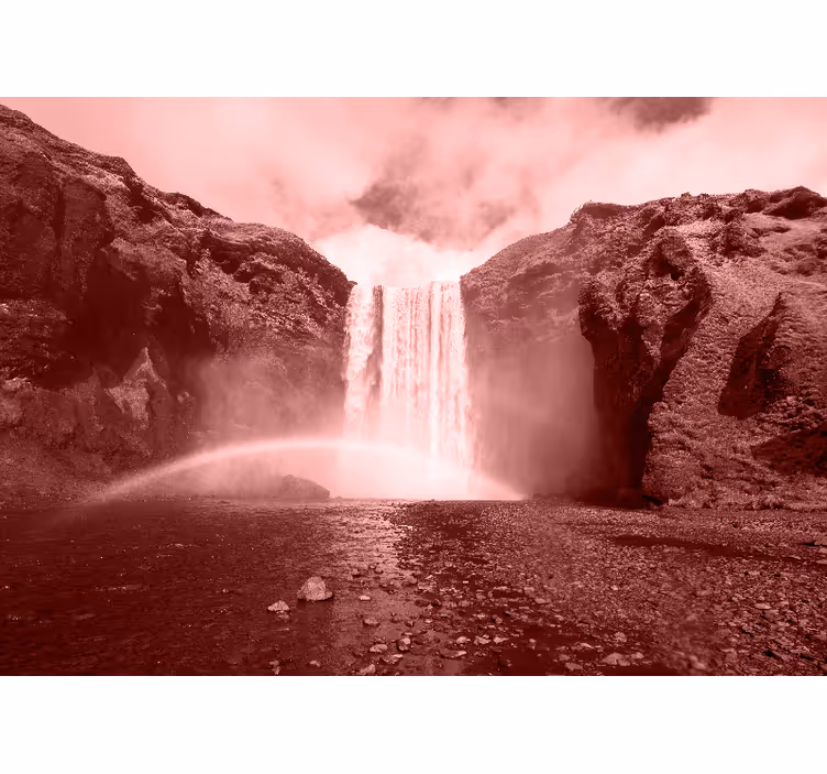 Fototapet foss storslått fossefallslandskap - Tenstickers