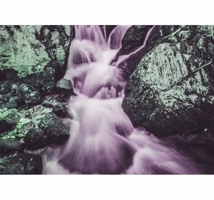 Fototapet fjell fossende fossefall - Tenstickers