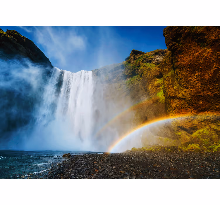 Majestetisk regnbueutsikt Fototapet foss - Tenstickers