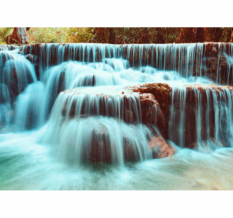Fototapet foss rolig fossefall - Tenstickers