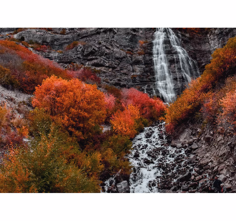 Fototapet foss høstfoss scene - Tenstickers