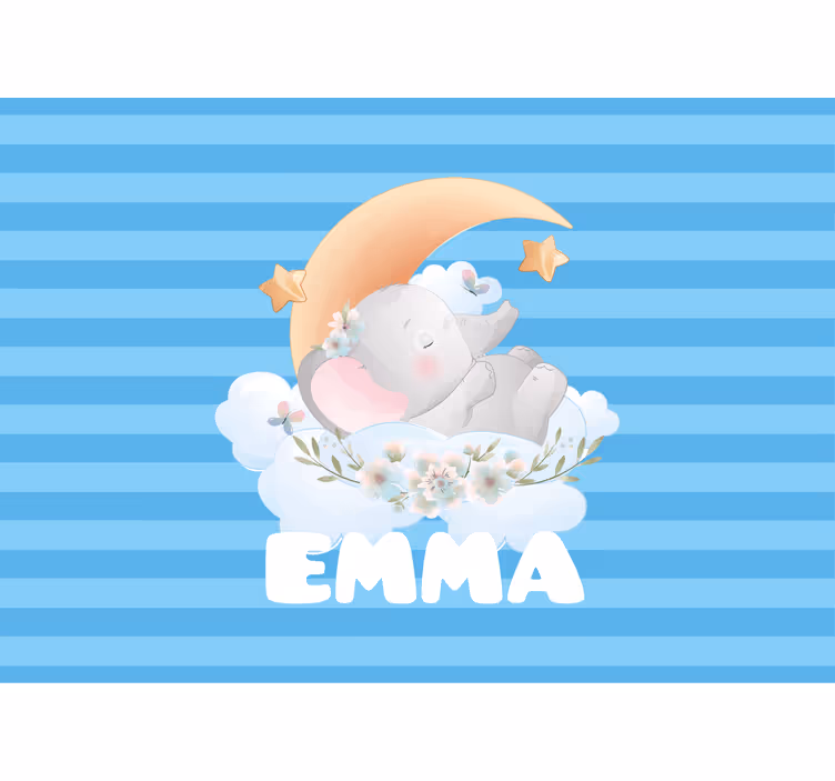 Fototapet spedbarn sovende elefant design - Tenstickers