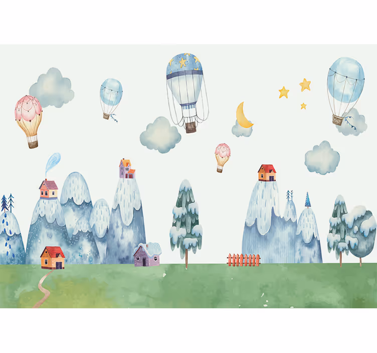 Fototapet baby med lekne luftballonger - Tenstickers