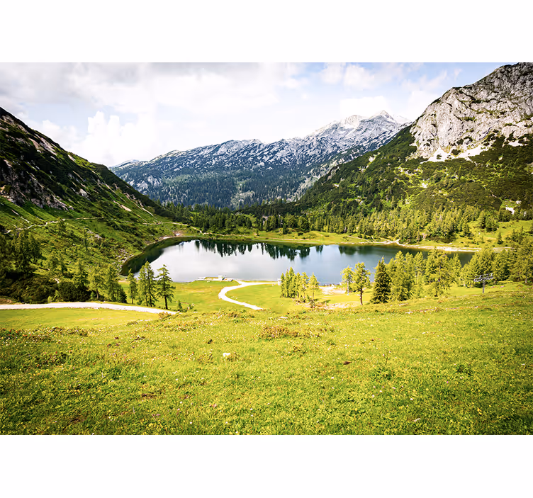 Fototapet landskap naturskjønn alpin utsikt - Tenstickers